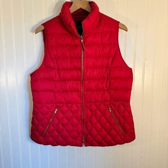 Talbots Red Quilted Puffer Vest Women’s Size Large - Picture 1 of 9